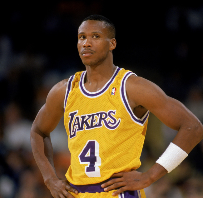 byron scott #4 yellow jersey